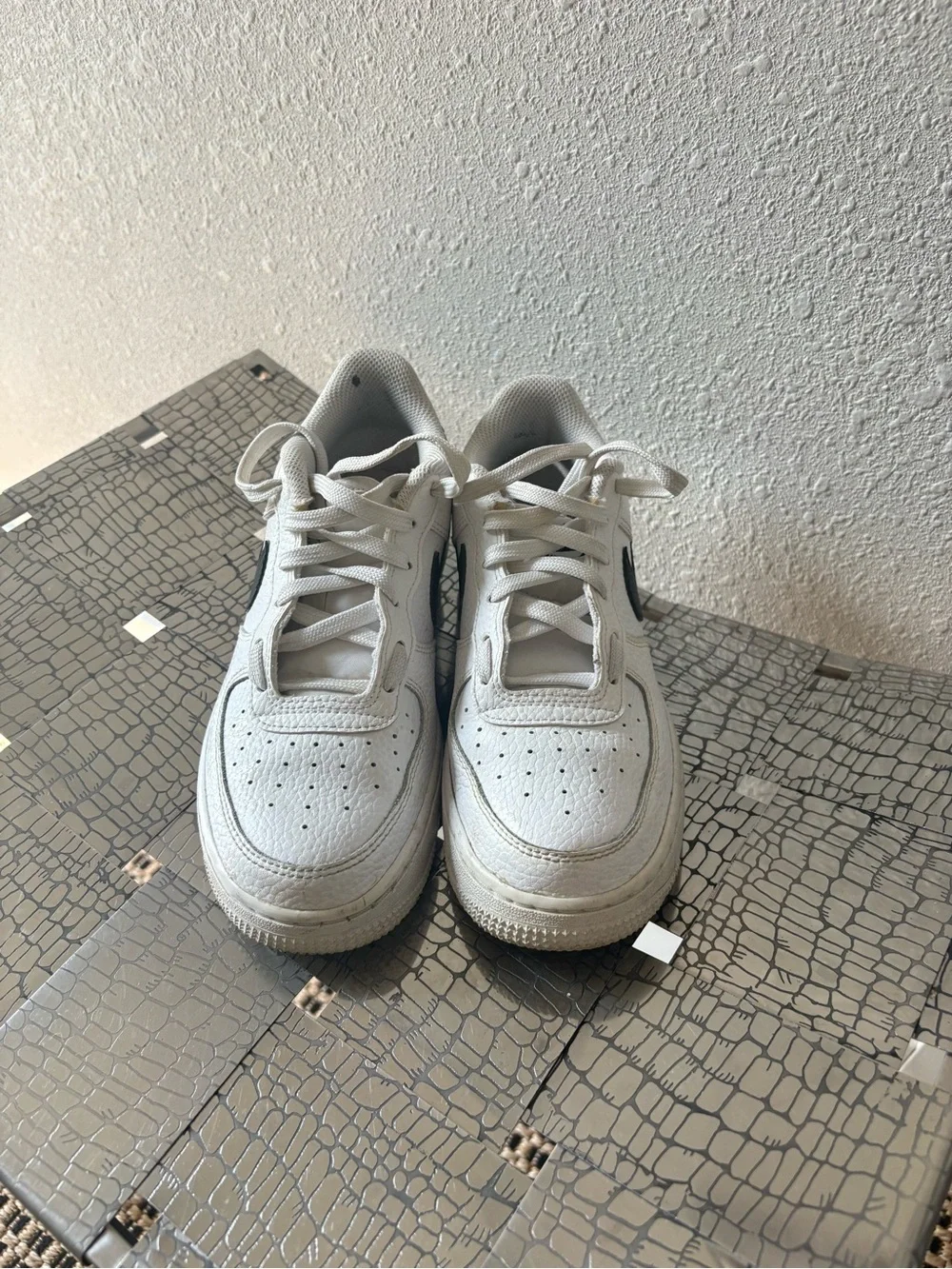 Nike Kids White Lace-Up Sneakers with Subtle Gray Accents
